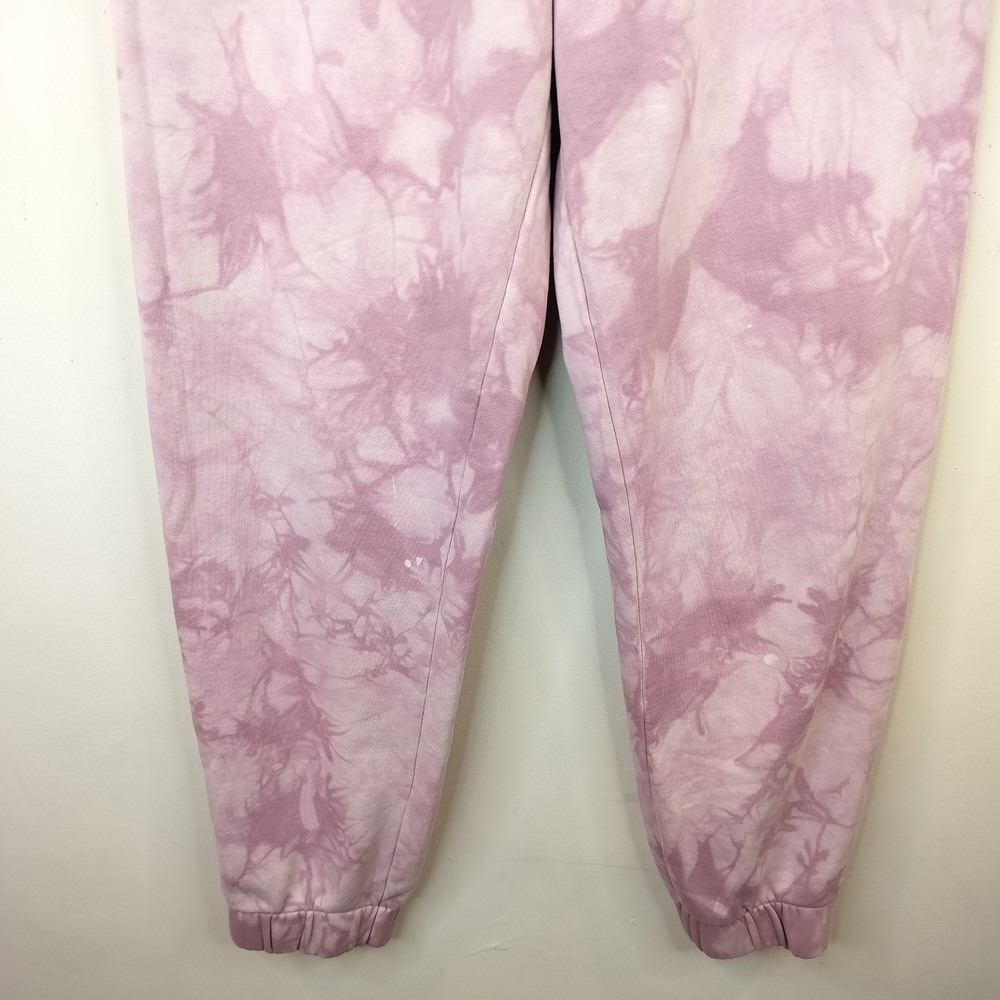 Gap Tie Dye Sweatpants Medium Tall Lounge Casual Cozy Pink Fleece Tapered - Picture 3 of 9
